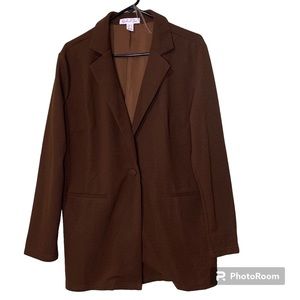Birch and Stone Women’s Large Oversized Chocolate Brown Blazer